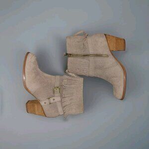 Ralph Lauren Mara Fringe Light Brown Ankle Boots Size 8.5